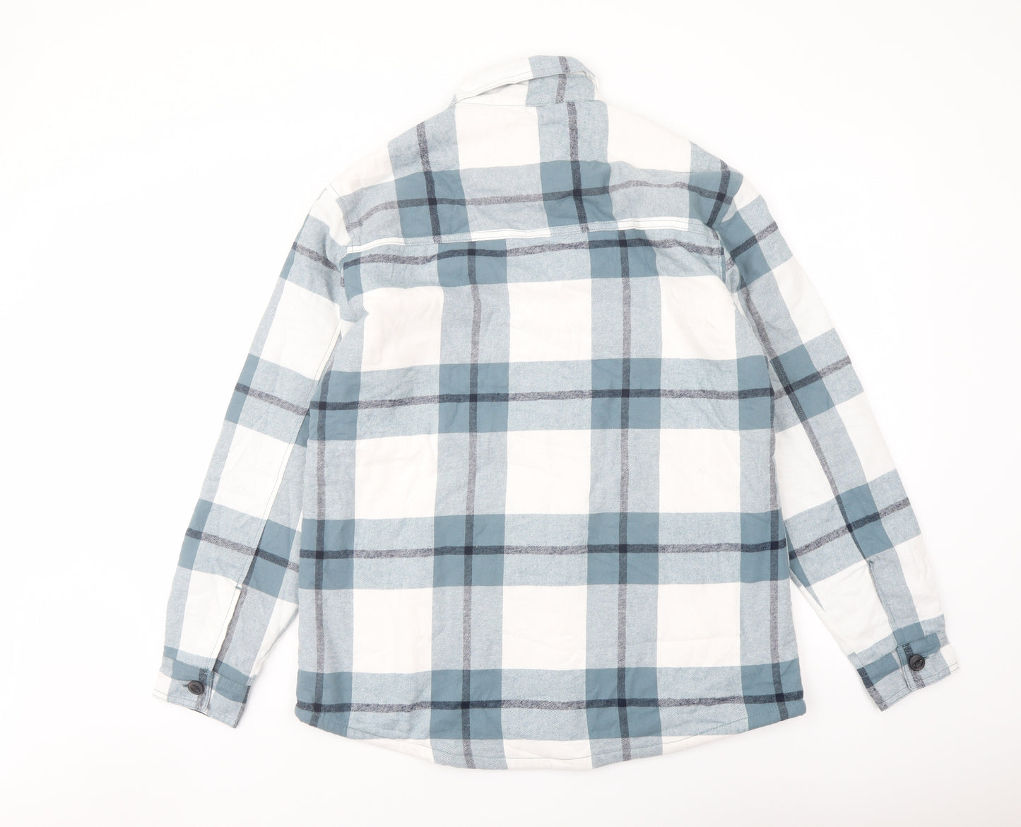 JACHS Mens Blue Plaid Jacket Size S Button