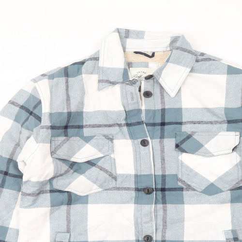 JACHS Mens Blue Plaid Jacket Size S Button