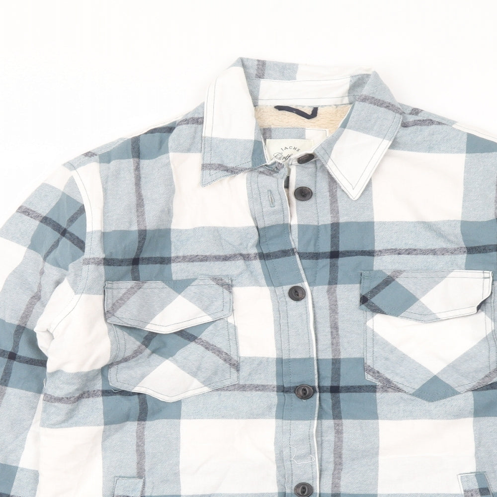 JACHS Mens Blue Plaid Jacket Size S Button