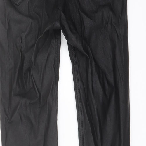 Stradivarius Womens Black Polyester Jegging Trousers Size 6 L27 in Regular Button
