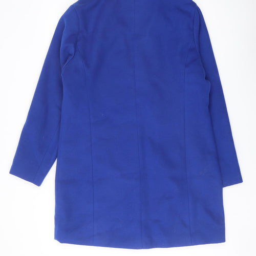 Studio Womens Blue Overcoat Coat Size 16 Button
