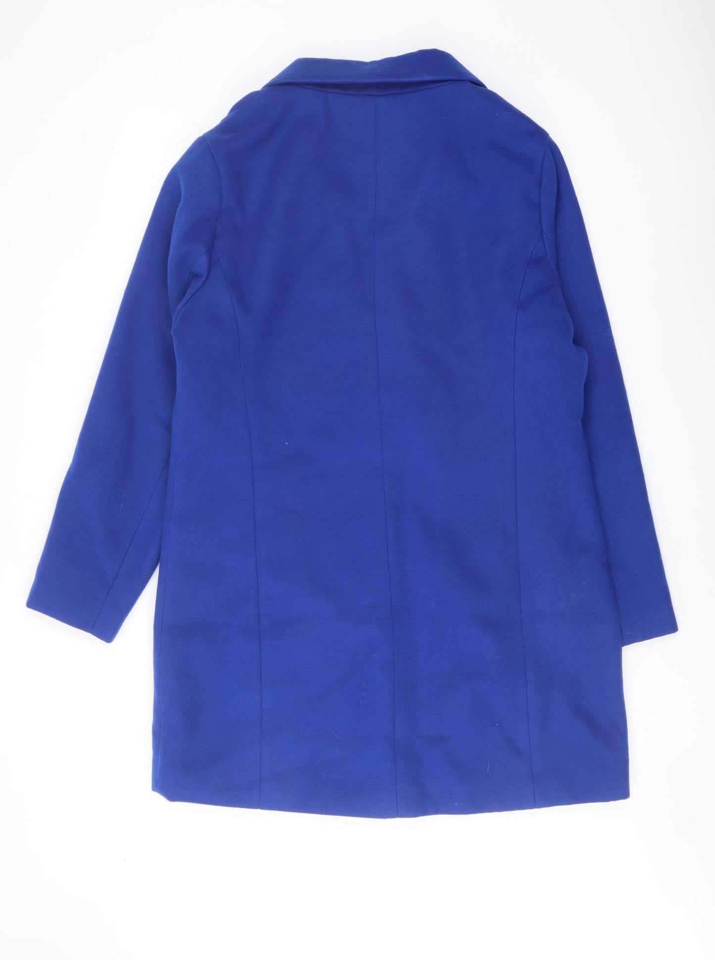 Studio Womens Blue Overcoat Coat Size 16 Button