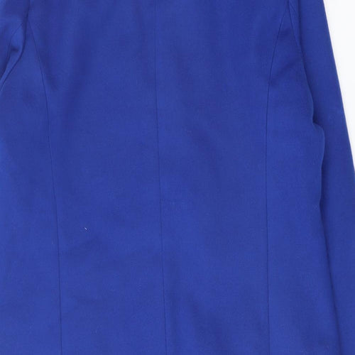 Studio Womens Blue Overcoat Coat Size 16 Button