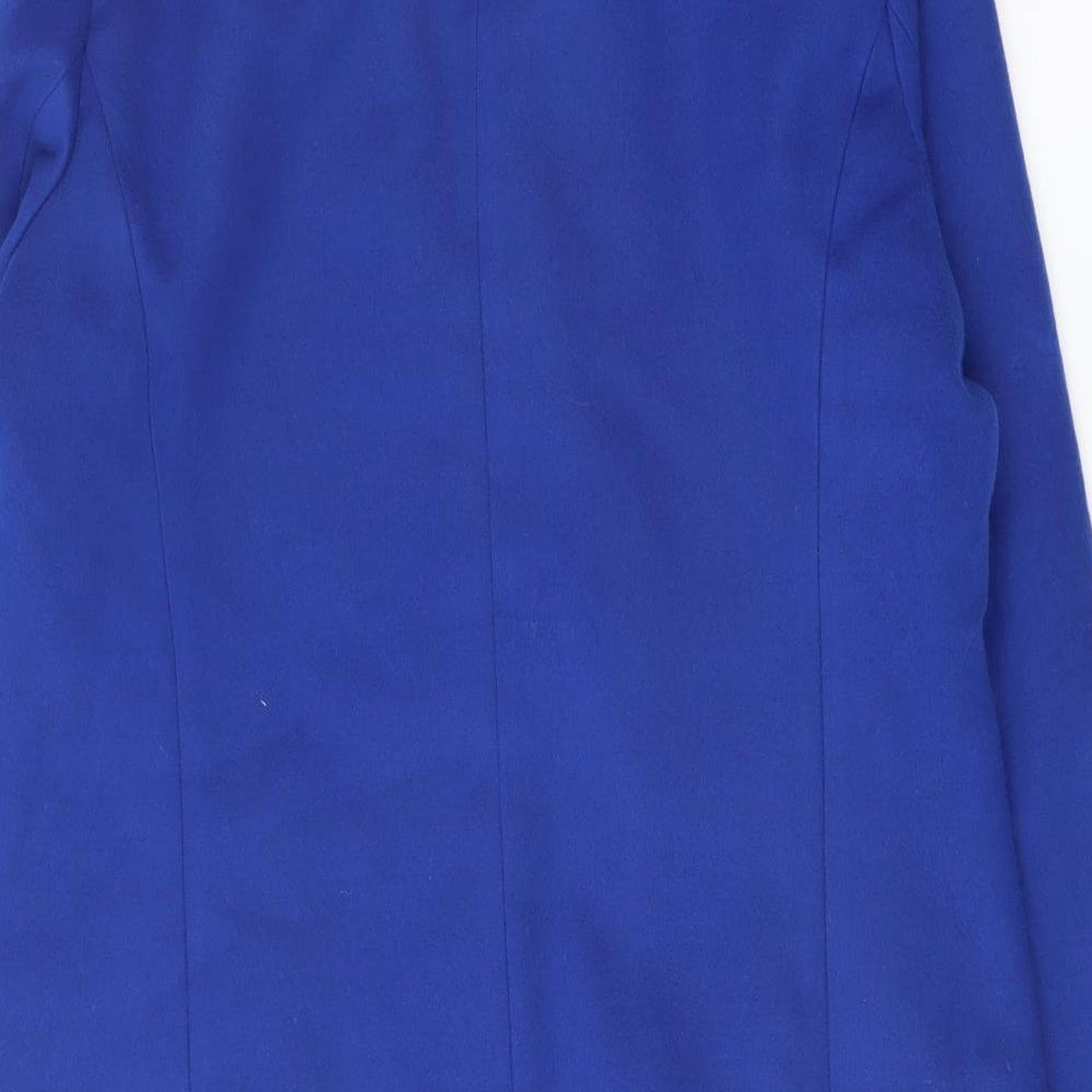 Studio Womens Blue Overcoat Coat Size 16 Button