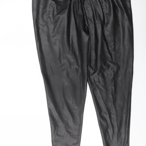Marks and Spencer Womens Black Polyester Trousers Size 18 L25 in Regular