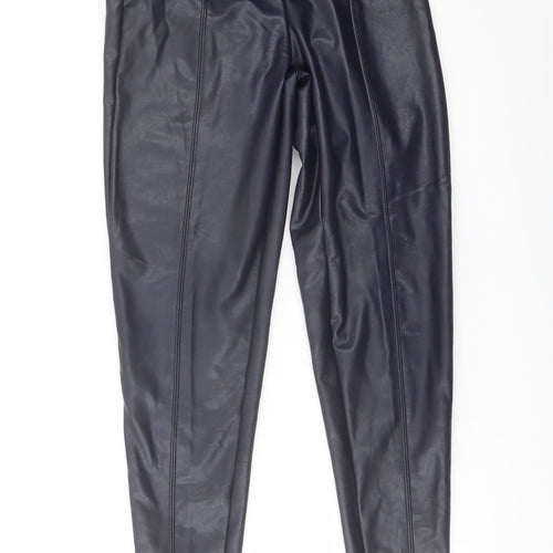 Marks and Spencer Womens Blue Polyester Trousers Size 6 L25 in Regular