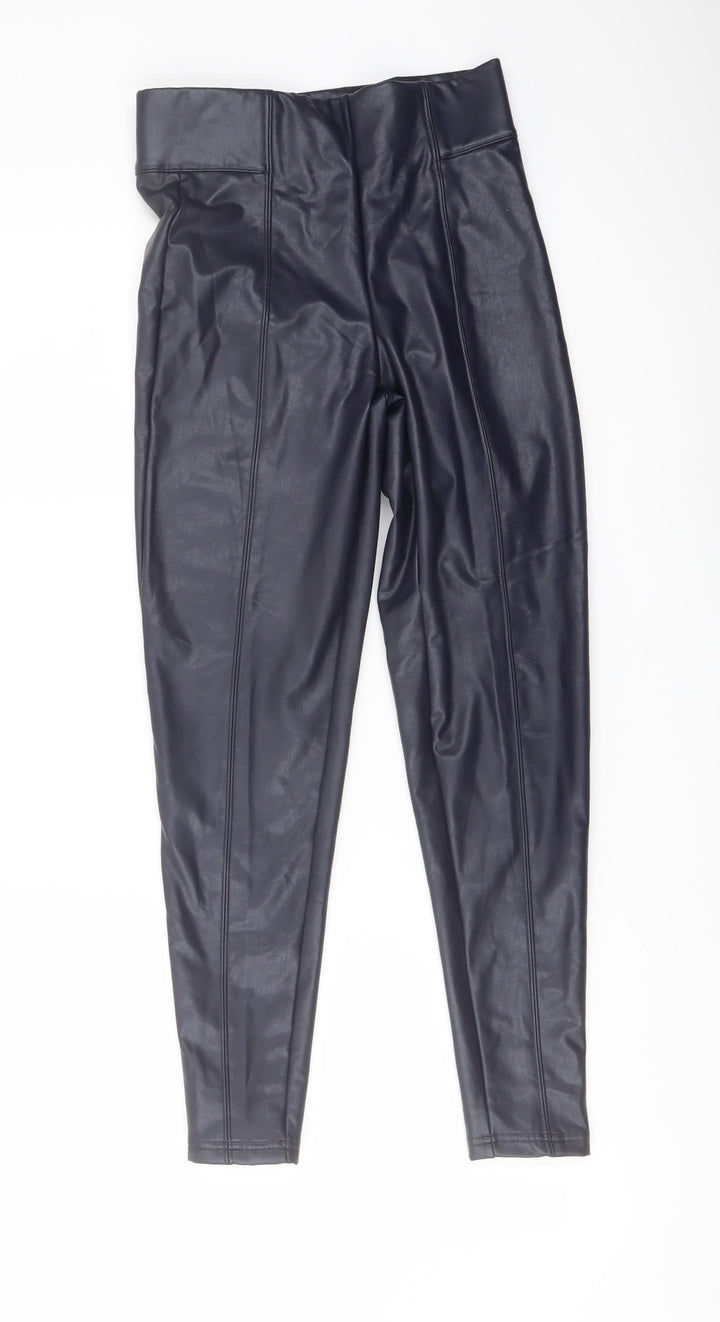 Marks and Spencer Womens Blue Polyester Trousers Size 6 L25 in Regular