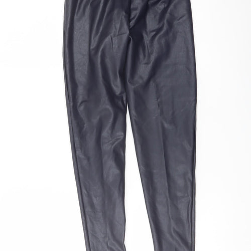 Marks and Spencer Womens Blue Polyester Trousers Size 6 L25 in Regular