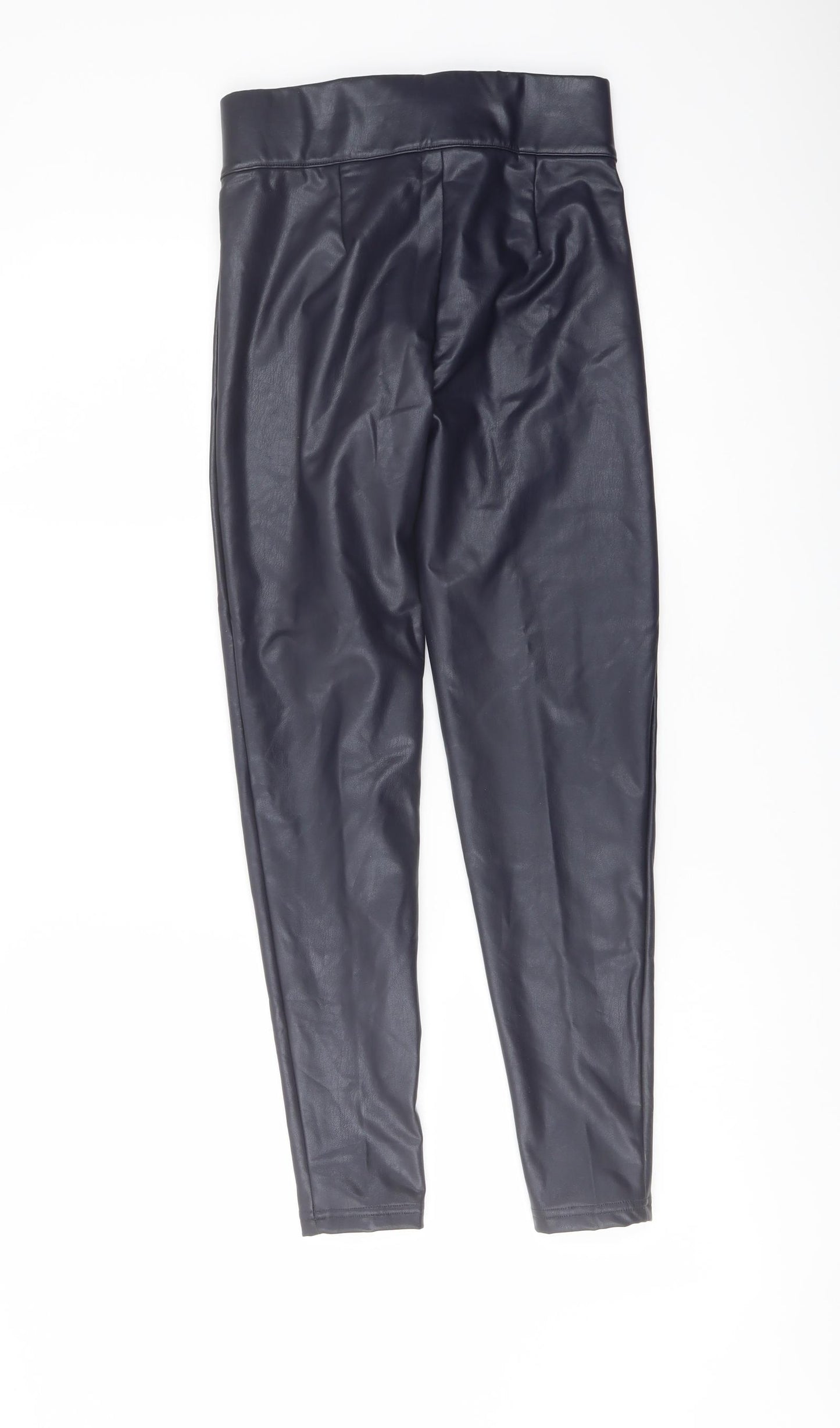 Marks and Spencer Womens Blue Polyester Trousers Size 6 L25 in Regular