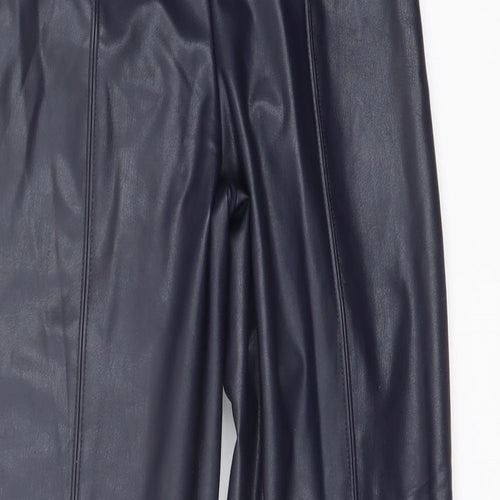 Marks and Spencer Womens Blue Polyester Trousers Size 6 L25 in Regular