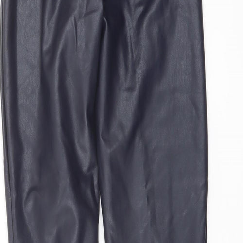 Marks and Spencer Womens Blue Polyester Trousers Size 6 L25 in Regular