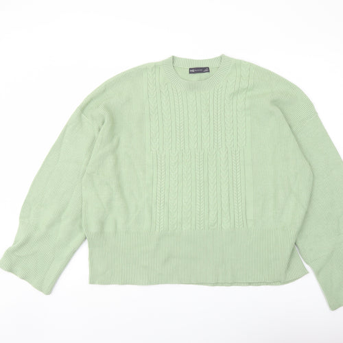 Marks and Spencer Womens Green Crew Neck Viscose Pullover Jumper Size XL