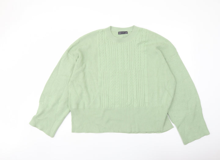 Marks and Spencer Womens Green Crew Neck Viscose Pullover Jumper Size XL