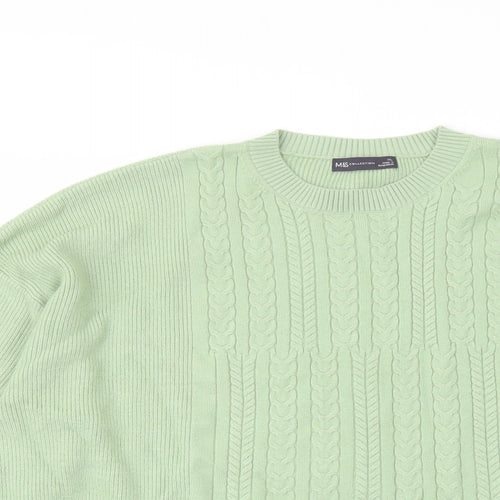 Marks and Spencer Womens Green Crew Neck Viscose Pullover Jumper Size XL