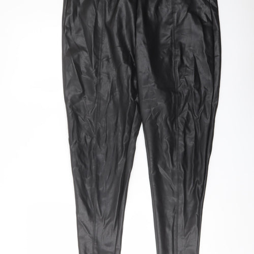 Marks and Spencer Womens Black Polyester Trousers Size 18 L26 in Regular