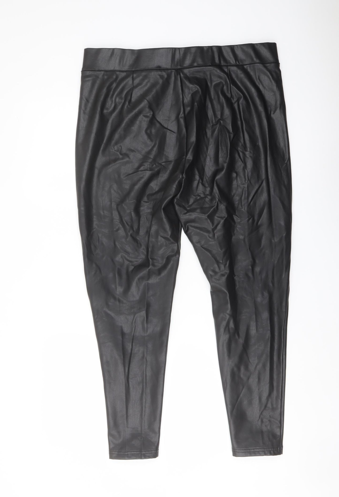 Marks and Spencer Womens Black Polyester Trousers Size 18 L26 in Regular