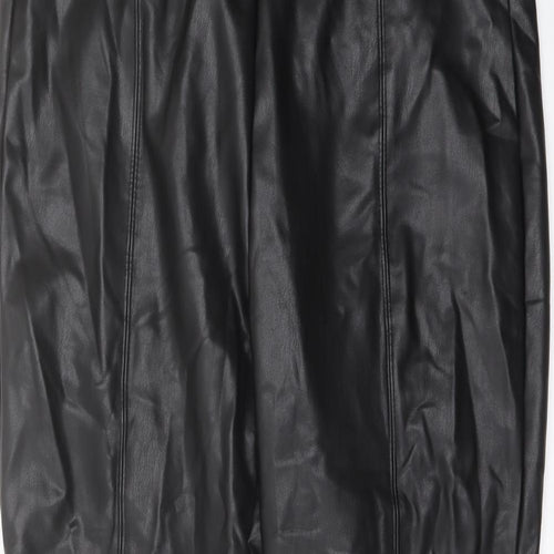 Marks and Spencer Womens Black Polyester Trousers Size 18 L26 in Regular