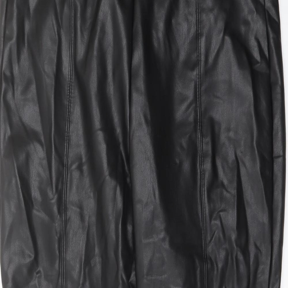 Marks and Spencer Womens Black Polyester Trousers Size 18 L26 in Regular