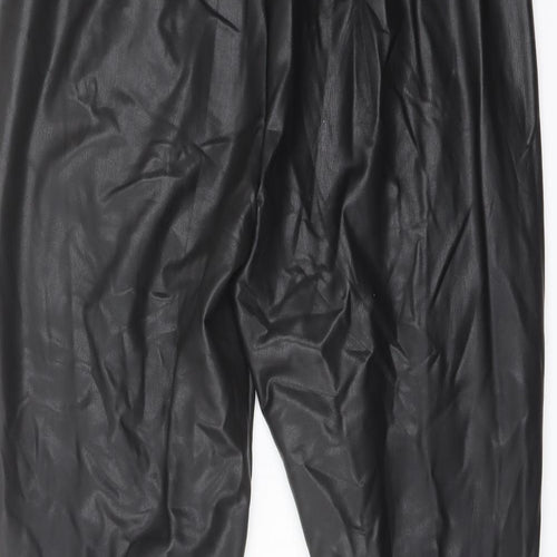 Marks and Spencer Womens Black Polyester Trousers Size 18 L26 in Regular