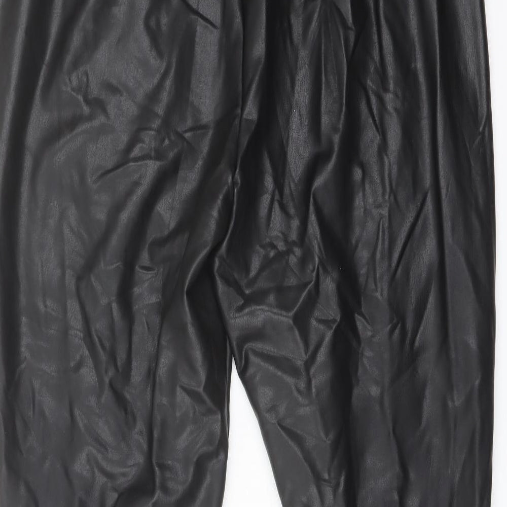 Marks and Spencer Womens Black Polyester Trousers Size 18 L26 in Regular