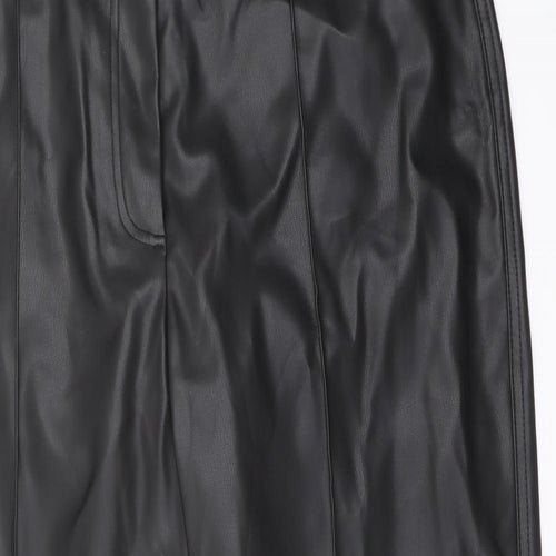 Marks and Spencer Womens Black Polyester Trousers Size 18 L23 in Regular Button