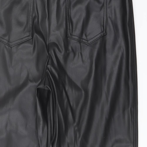 Marks and Spencer Womens Black Polyester Trousers Size 18 L23 in Regular Button