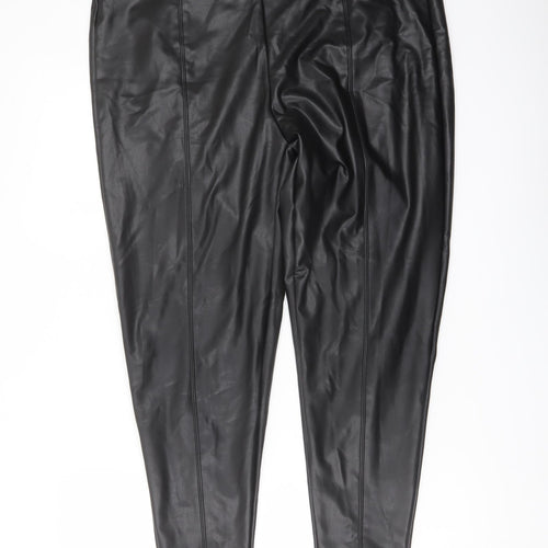 Marks and Spencer Womens Black Polyester Trousers Size 18 L25 in Regular