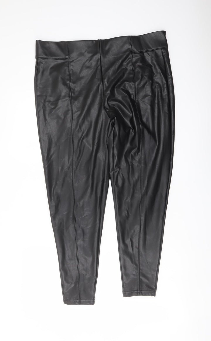 Marks and Spencer Womens Black Polyester Trousers Size 18 L25 in Regular