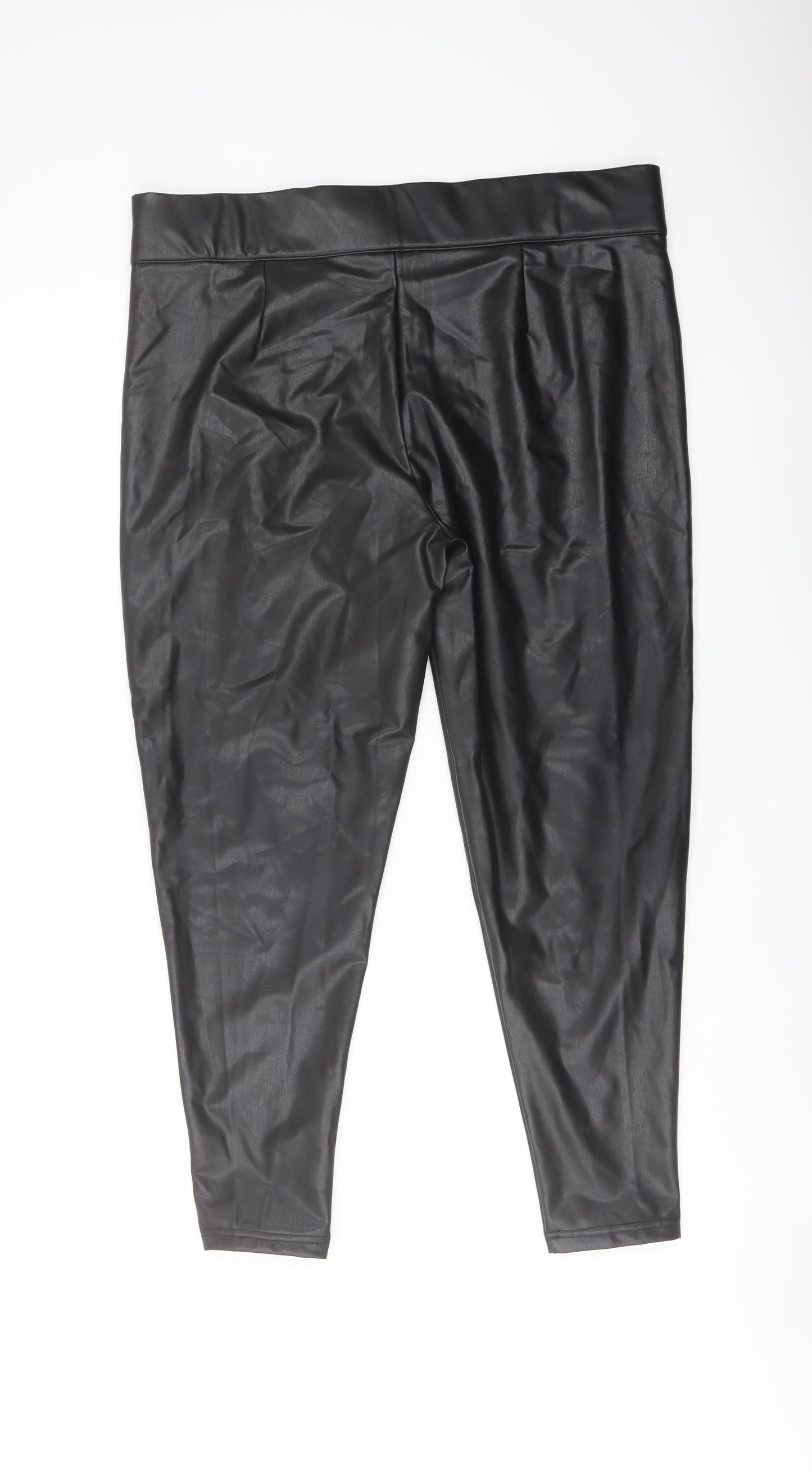Marks and Spencer Womens Black Polyester Trousers Size 18 L25 in Regular