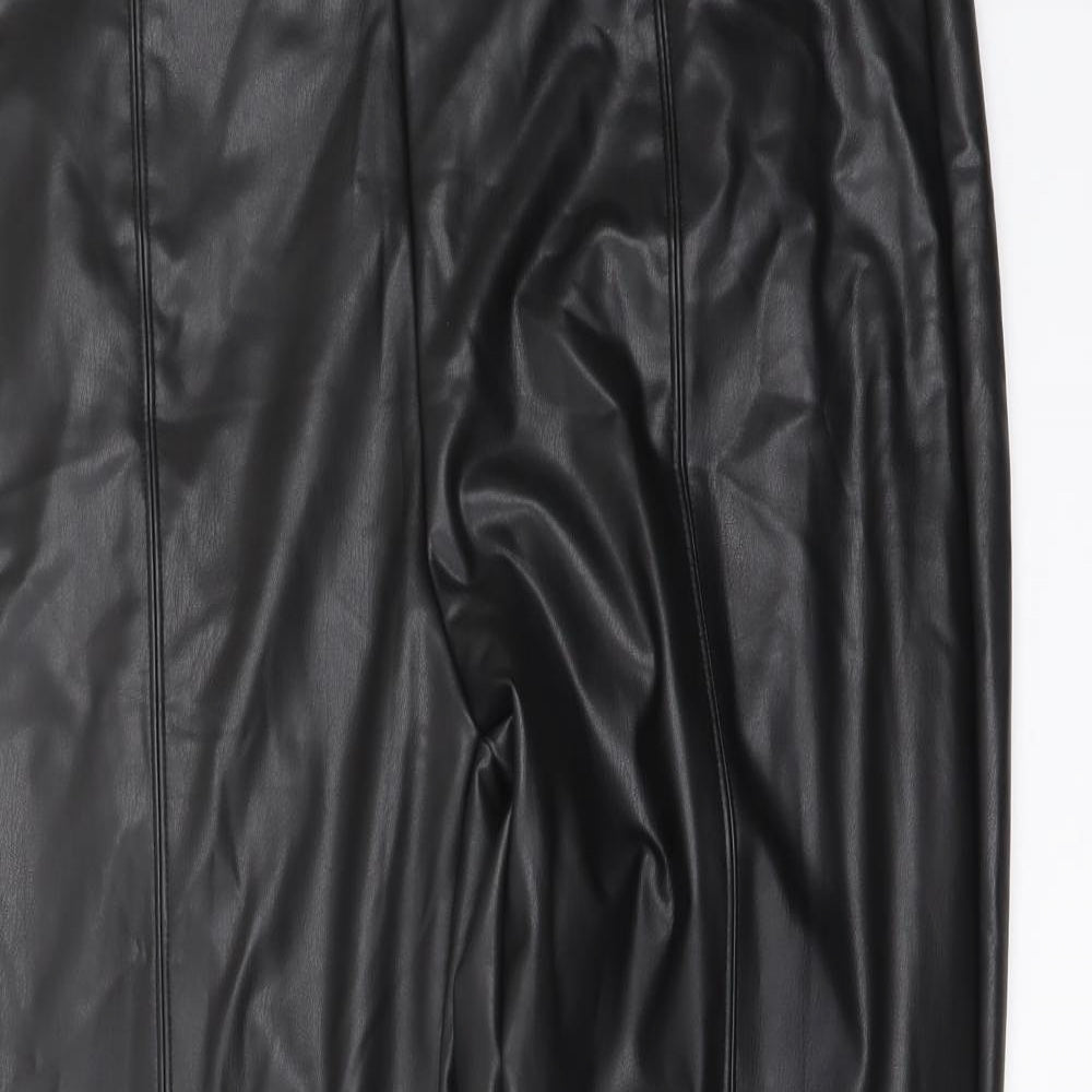 Marks and Spencer Womens Black Polyester Trousers Size 18 L25 in Regular