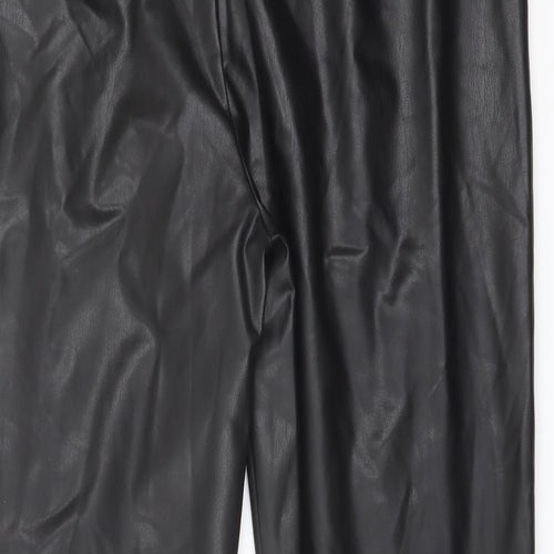 Marks and Spencer Womens Black Polyester Trousers Size 18 L25 in Regular
