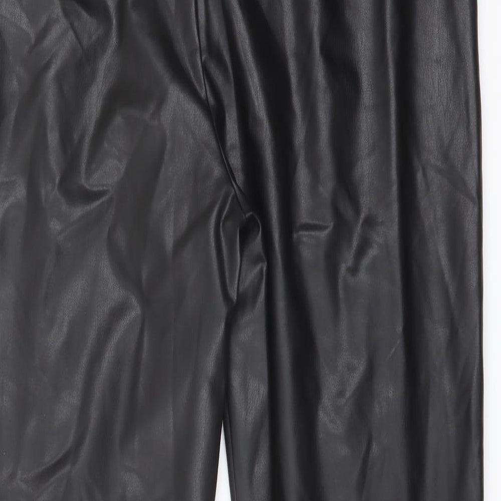 Marks and Spencer Womens Black Polyester Trousers Size 18 L25 in Regular