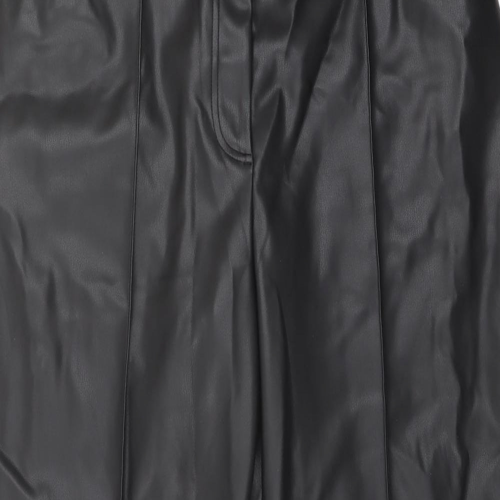 Marks and Spencer Womens Black Polyester Trousers Size 18 L23 in Regular Button
