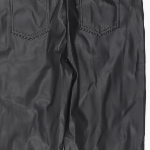 Marks and Spencer Womens Black Polyester Trousers Size 18 L23 in Regular Button