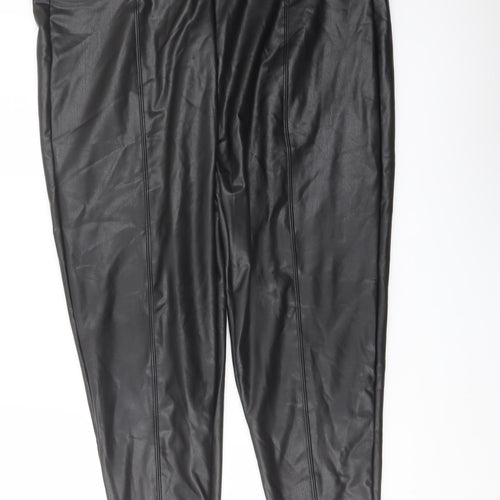 Marks and Spencer Womens Black Polyester Trousers Size 20 L24 in Regular