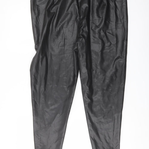 Marks and Spencer Womens Black Polyester Trousers Size 20 L24 in Regular