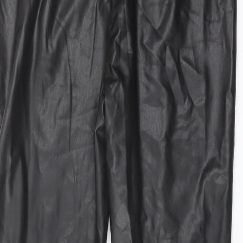 Marks and Spencer Womens Black Polyester Trousers Size 20 L24 in Regular