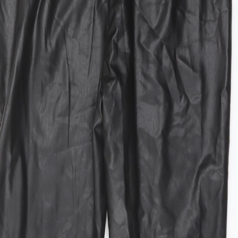 Marks and Spencer Womens Black Polyester Trousers Size 20 L24 in Regular