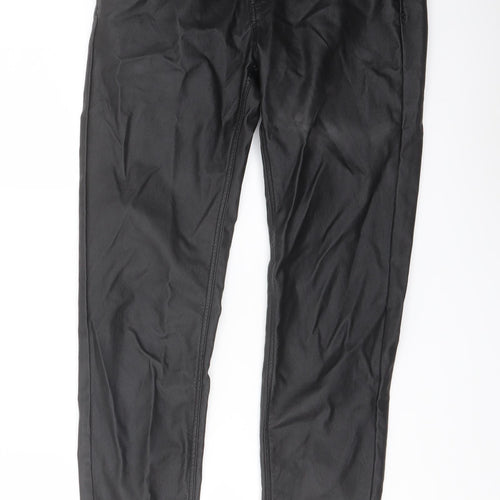 Stradivarius Womens Black Polyester Jegging Trousers Size 12 L27 in Regular Button