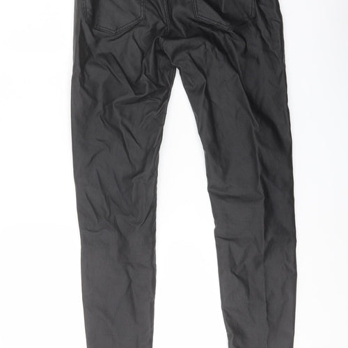 Stradivarius Womens Black Polyester Jegging Trousers Size 12 L27 in Regular Button