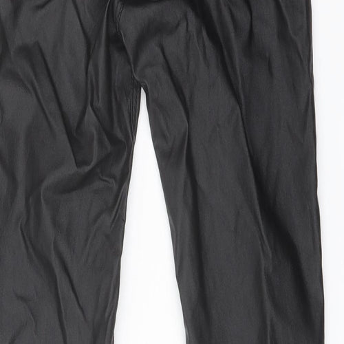 Stradivarius Womens Black Polyester Jegging Trousers Size 12 L27 in Regular Button