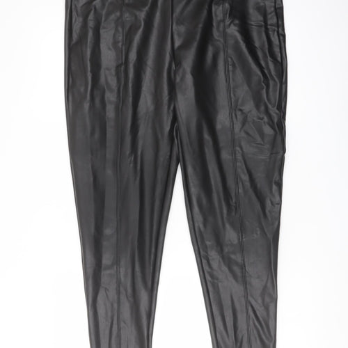 Marks and Spencer Womens Black Polyester Trousers Size 18 L27 in Regular