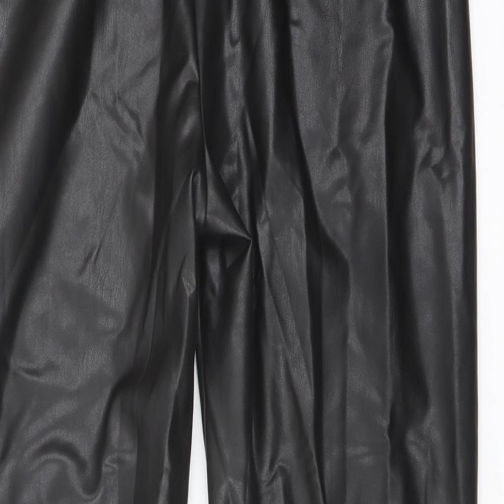 Marks and Spencer Womens Black Polyester Trousers Size 18 L27 in Regular