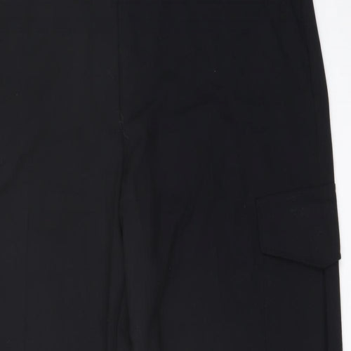 Marks and Spencer Womens Black Polyester Trousers Size 18 L27 in Regular Button