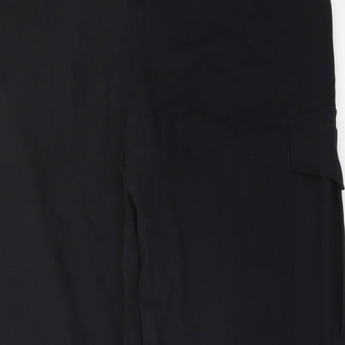 Marks and Spencer Womens Black Polyester Trousers Size 18 L27 in Regular Button