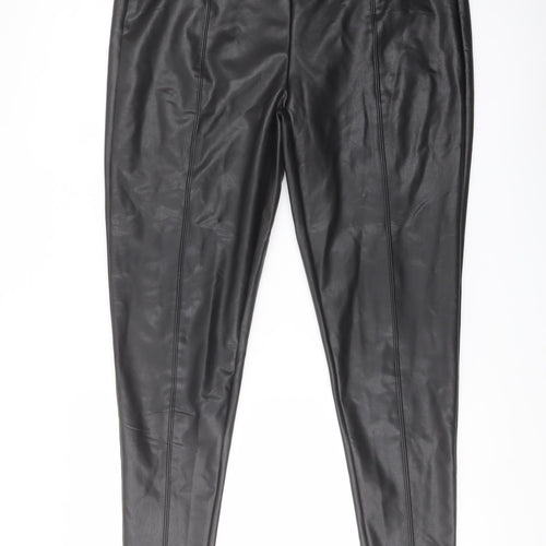 Marks and Spencer Womens Black Polyester Trousers Size 18 L29 in Regular
