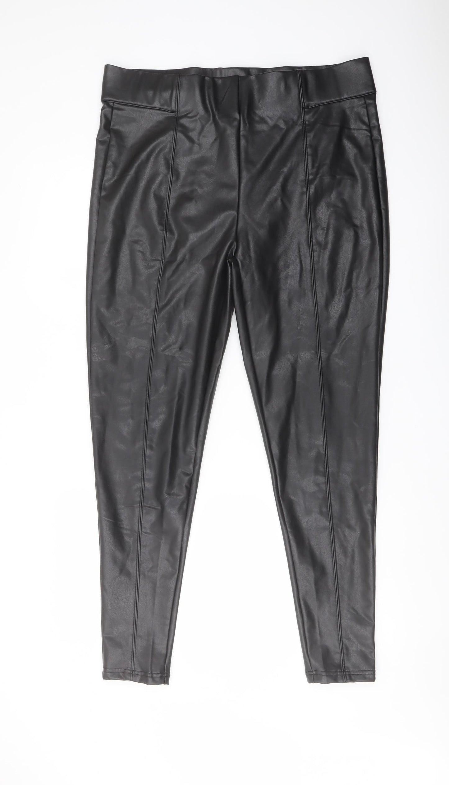 Marks and Spencer Womens Black Polyester Trousers Size 18 L29 in Regular