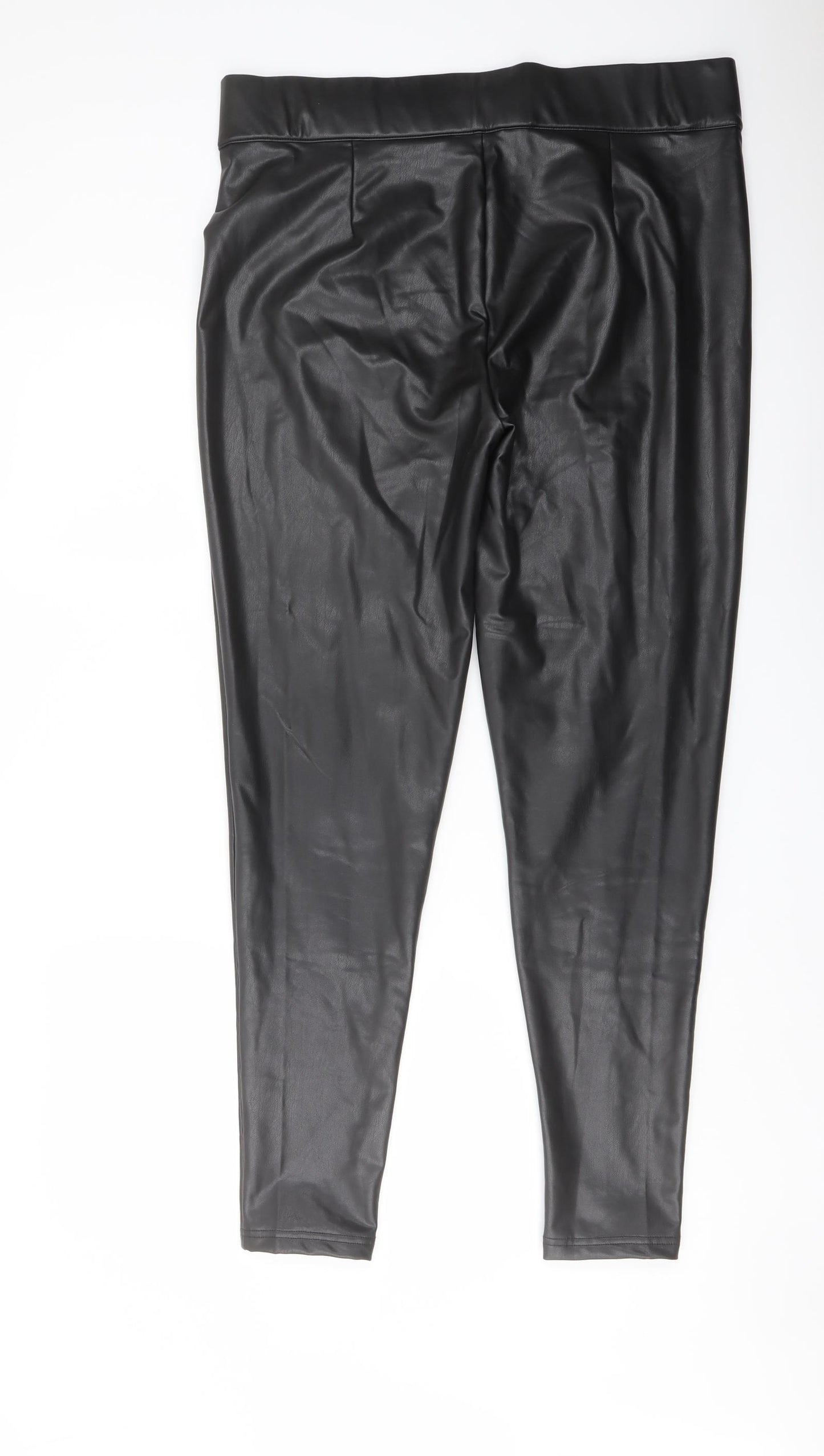 Marks and Spencer Womens Black Polyester Trousers Size 18 L29 in Regular