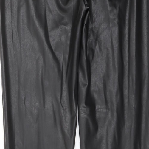 Marks and Spencer Womens Black Polyester Trousers Size 18 L29 in Regular