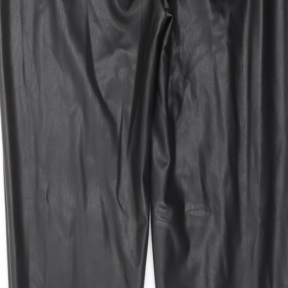 Marks and Spencer Womens Black Polyester Trousers Size 18 L29 in Regular